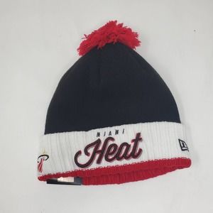 Miami Heat New Era NBA Pom Time Cuffed Knit Hat MI3